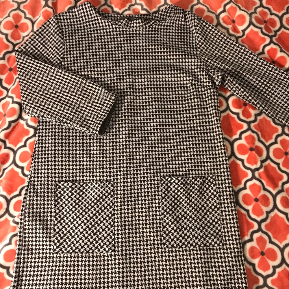 JCREW Black&white business casual 3/4 sleeve dress